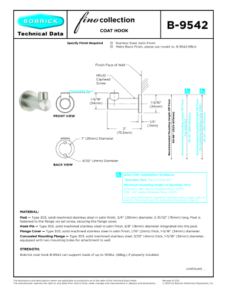 B-9542 Technical Data Sheet