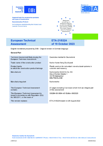 European Technical Approval (ETA)