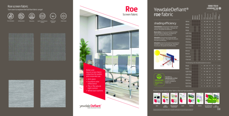 YewdaleDefiant® Roe screen fabric for blind systems