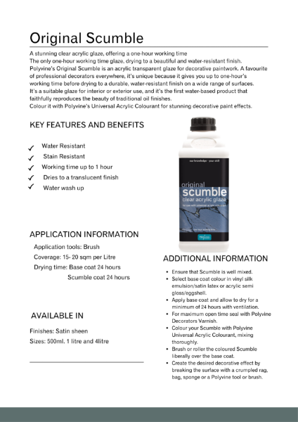 Original Scumble Product Data Sheet