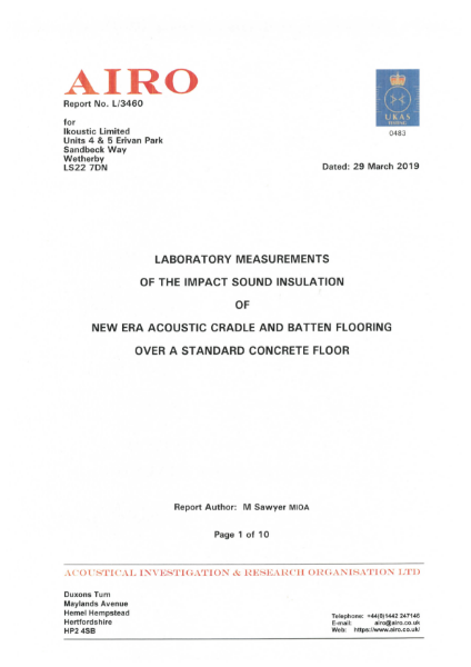 Acoustic test results