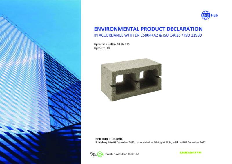 EPD Lignacrete Hollow 215 10.4N