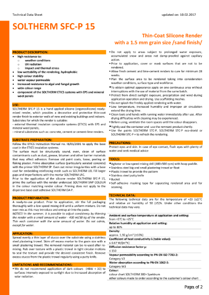 Soltherm SFC-P Technical Datasheet