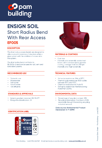 EF005 - Short Radius Bend x 88° with Access Door