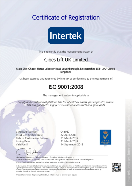 ISO 9001:2008 Certificate