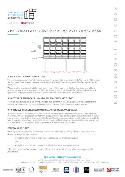 DDA Compliance Guide - The Safety Letterbox Company