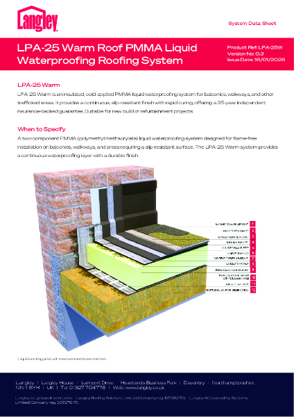 LPA-25 Warm Roof PMMA Liquid Waterproofing Roofing System
