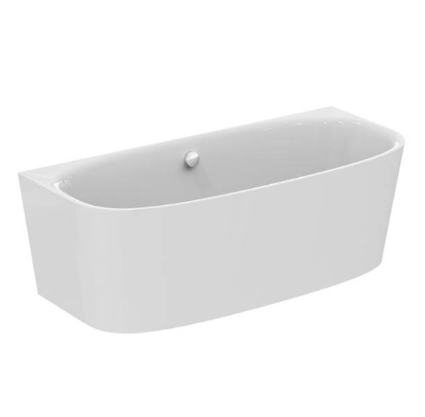 Dea 180 x 80 cm Freestanding Wall Double Ended Bath with Combined Waste