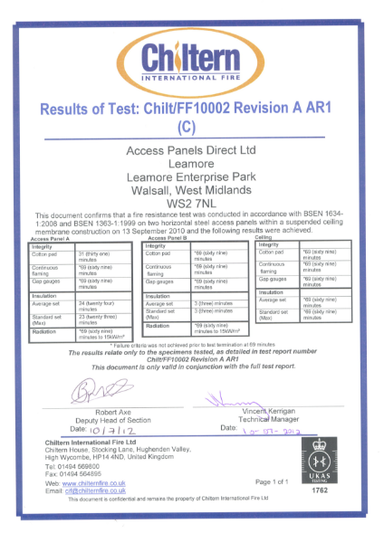 Fire Test Certificate for Ceiling - APD.MD.PF & APD.PB.BF.pdf