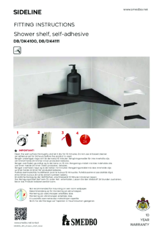 Showe shelf A4 dusjhylle