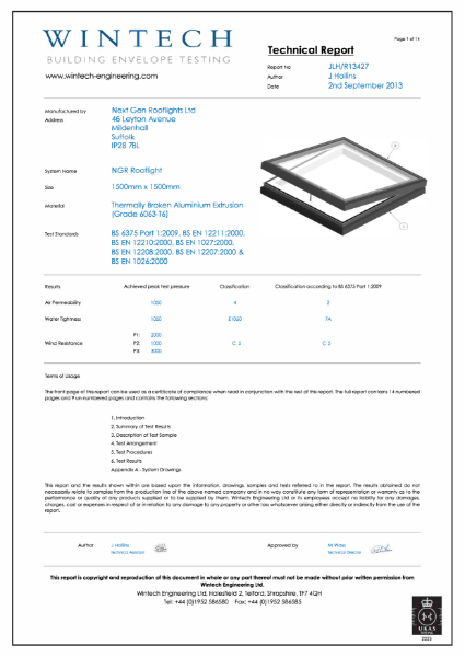 Air Permeability, Water Tightness & Wind Resistance