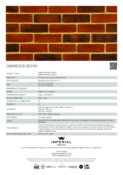 Imperial Bricks Oakwood Blend Datasheet