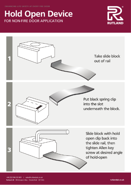 Hold-open Installation Instructions - Slide Arm