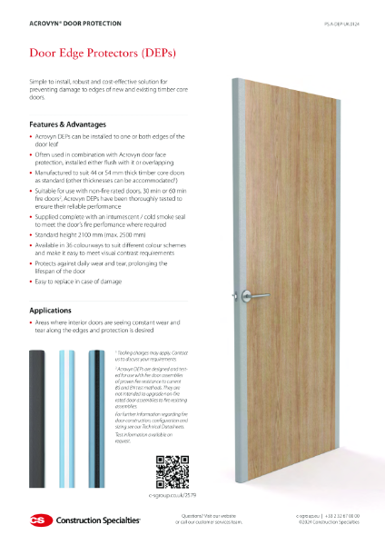 CS Acrovyn Door Edge Protectors_Product Sheet (01.24)