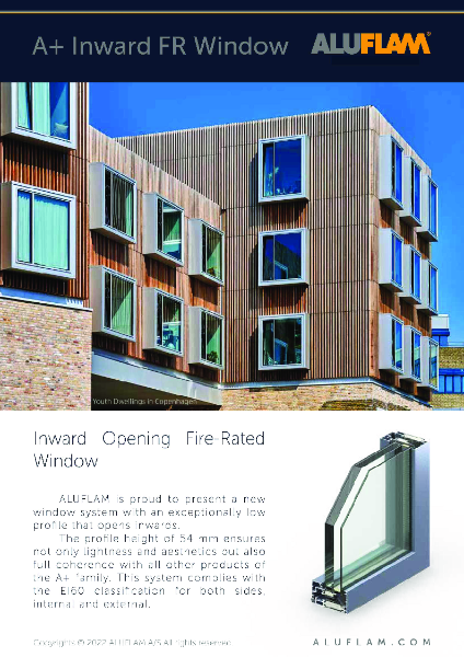 AluFlam A+ Fire Rated Window System - Inward opening