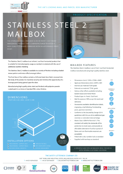 Stainless Steel 2 Datasheet