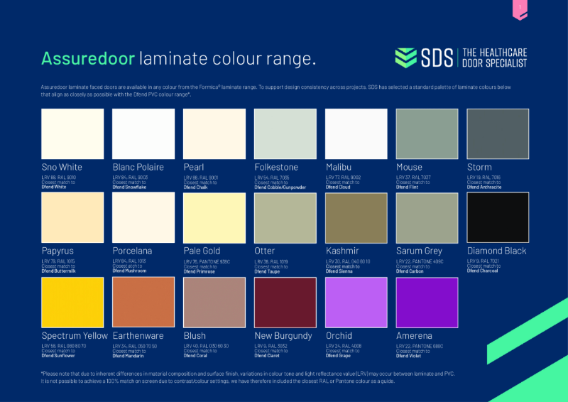 Assuredoor laminate colour range