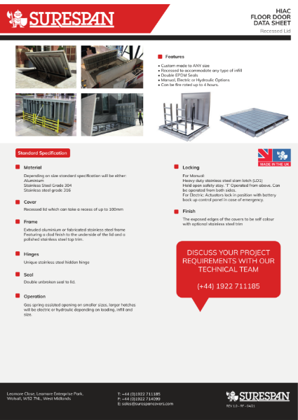 Data Sheet - Floor Door for Access