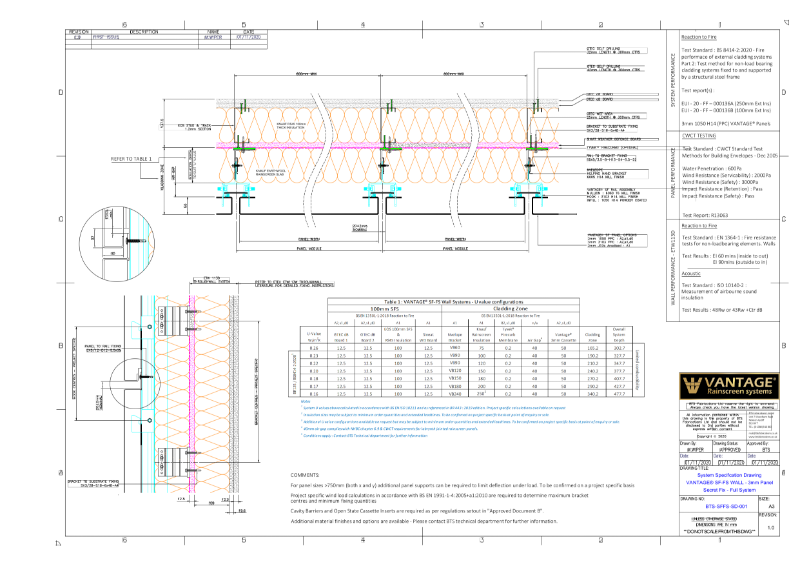 Vantage SF-FS Specification Drawing