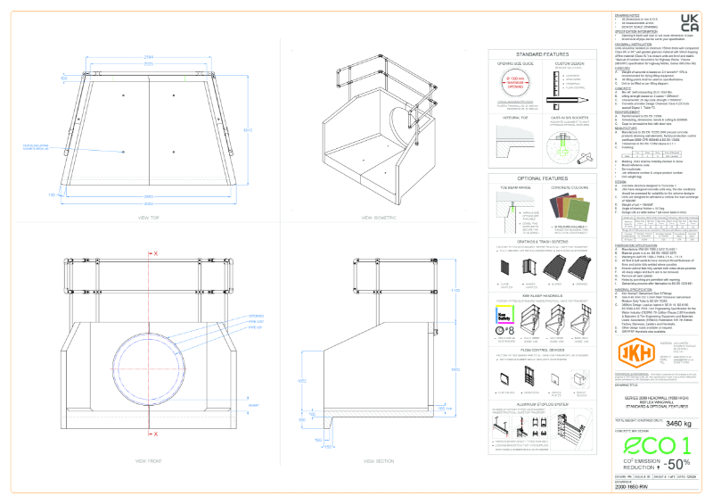 SERIES 2000 HEADWALL (REFLEX WINGWALL, 1650mm HIGH)