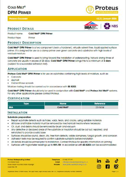Product Data Sheet - Cold Melt® DPM Primer