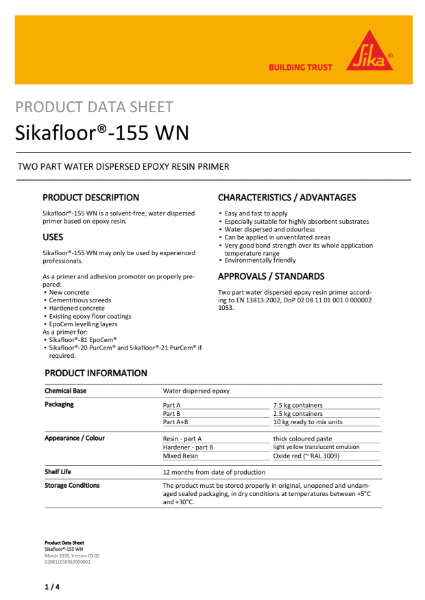 Product Data Sheet - Sikafloor 155WN