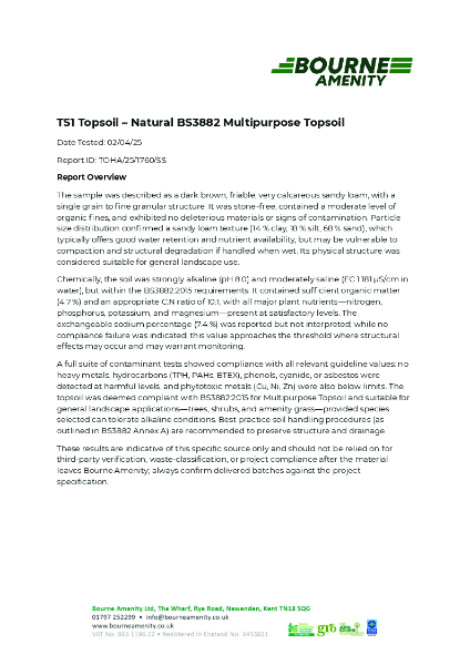 TS1 Topsoil - Natural BS3882 Multipurpose Topsoil