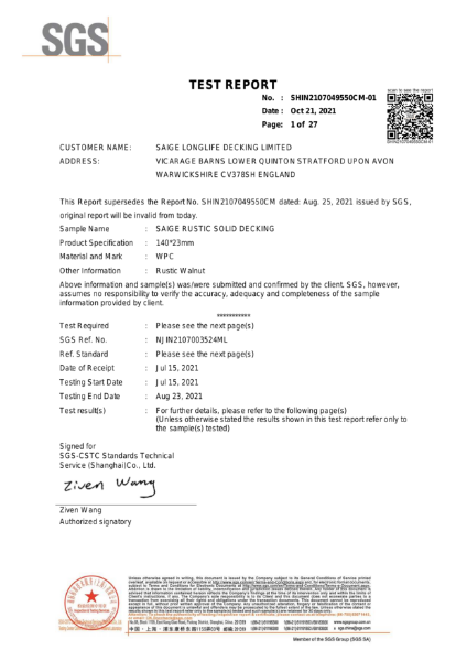 Rustic Decking Test Report