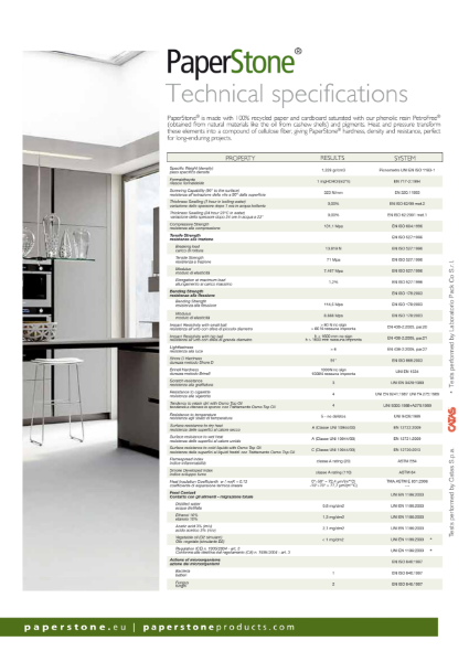 PaperStone® Technical Specification