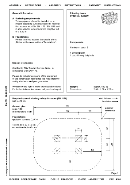 Timberplay Climbing Structure Frames - Climbing Loom Assembly Instructions