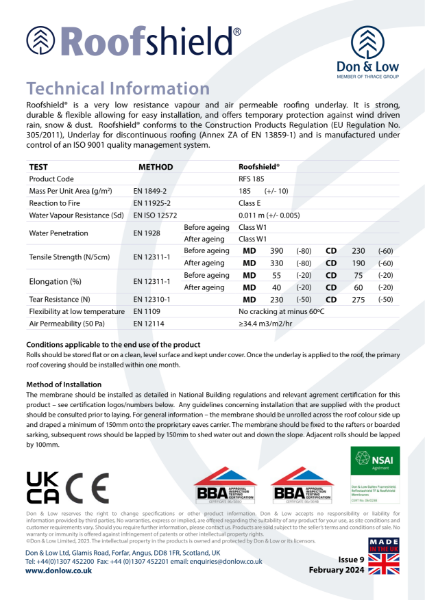 Roofshield Data Sheet Issue 9 - Feb 2024