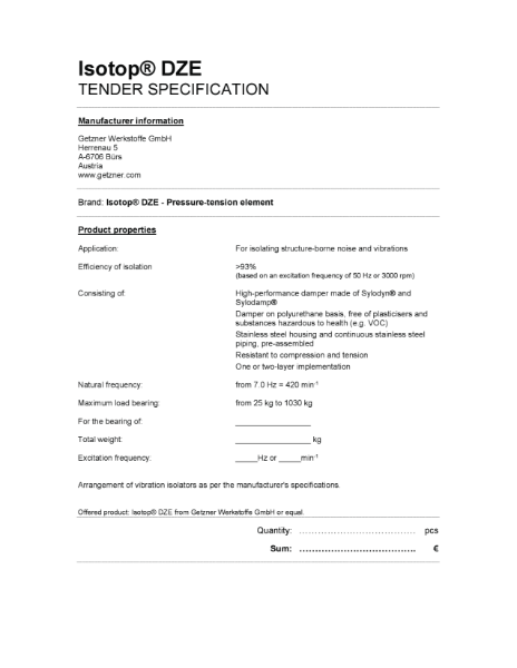 Tender Specification Isotop DZE EN