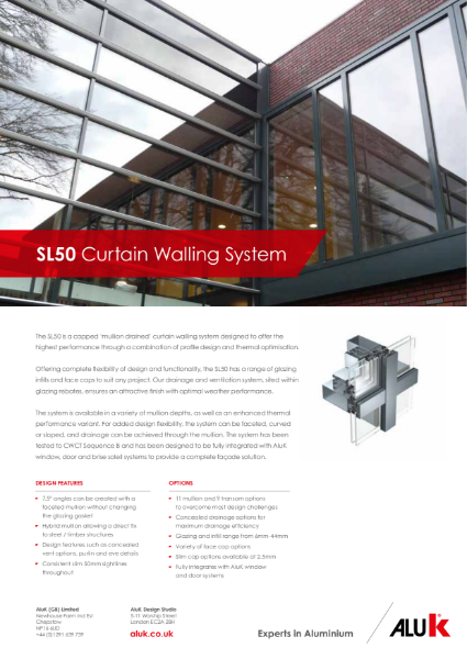 AluK SL50 Curtain Walling System Datasheet