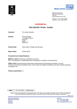 TR1864 OTD Joinery - All Stds - REPORT