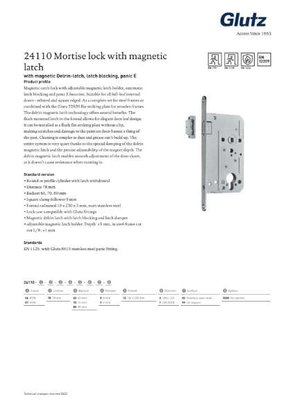 24110 PE Magnetic Mortice Latch