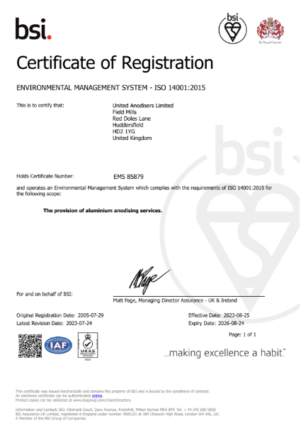 Environmental Management System - ISO 14001:2015