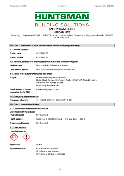 H2Foam Lite - Safety Data Sheet