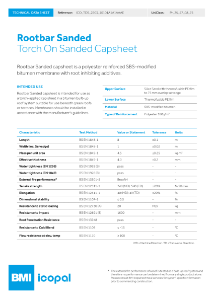 Rootbar Sanded Capsheet