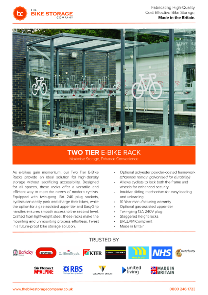 Two Tier E-Bike Rack Information Sheet