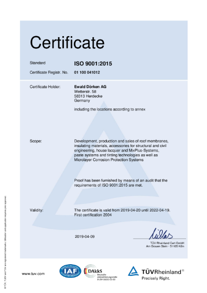 Delta ISO Certificate