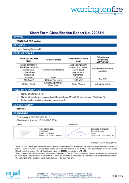 Broof(T4) FastCoat 22053N