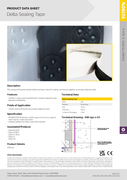 Delta Tape Product Data Sheet