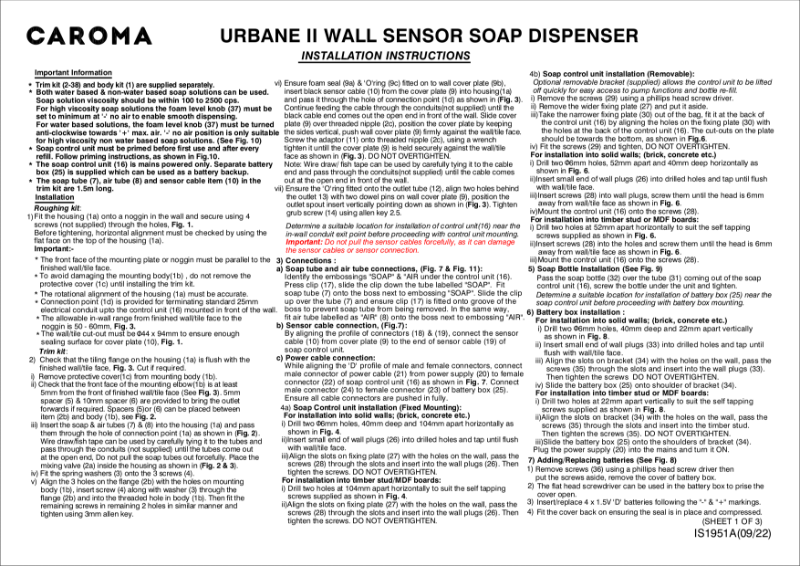Urbane II – Sensor Wall Mounted Soap Dispenser – Sales Kit