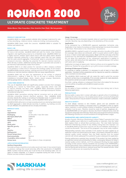 AQURON 2000 Technical Data Sheet