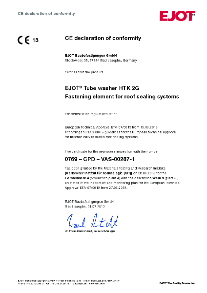 CE Declaration of Conformity HTK-2G