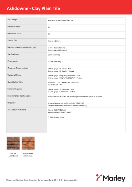 Ashdowne Data Sheet