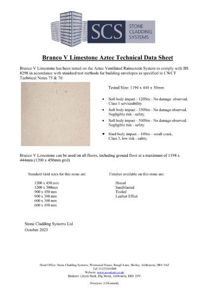 Branco V Technical Data Sheet