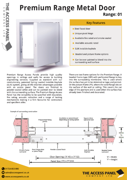 Premium Range Access Panel Data Sheet