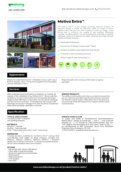 Motiva Entro™ - Product Data Sheet