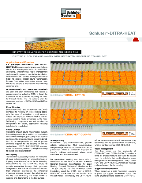 Ditra-Heat Data Sheet